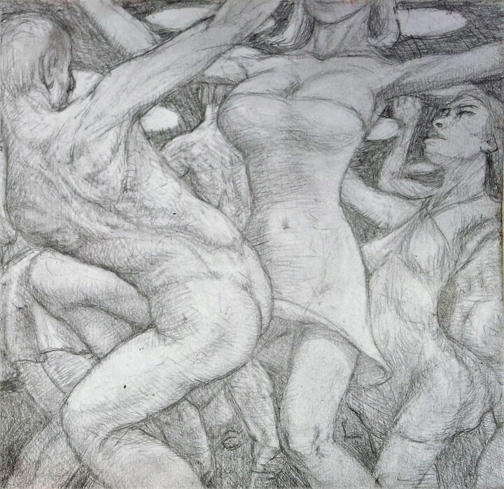 Ladies' Choice Night at the Dance Club 图画, 7x7 in