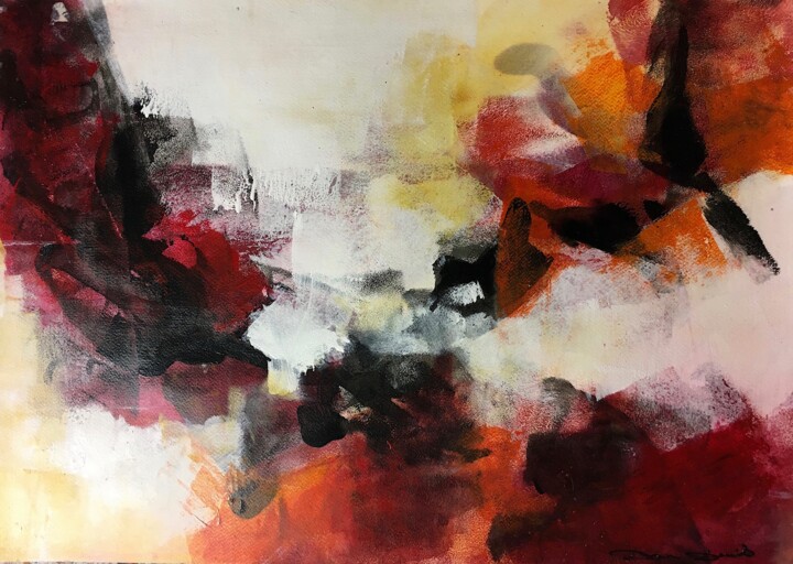 Peinture intitulée "Contraste" par Dam Domido, Œuvre d'art originale, Acrylique