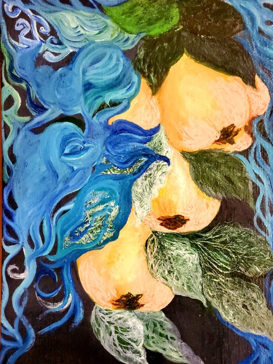 Райски ябълки 绘画, 9.8x7.1 in