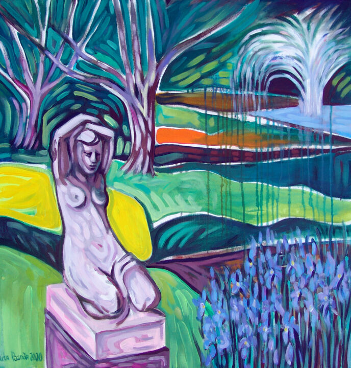 Painting titled "Bastejkalna park" by Rita Pranca, Original Artwork, Oil