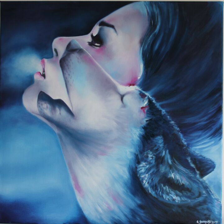 Peinture intitulée "Seelenverwandt" par Elisabeth Burmester, Œuvre d'art originale, Huile