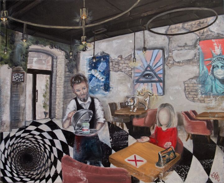 The world has gone crazy 绘画, 19.7x23.6 in