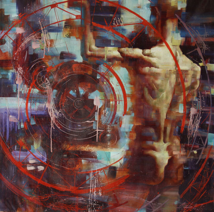 Mechanics. Man. 绘画, 39.4x39.4 in