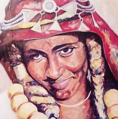 Jeune fille Berbère 绘画, 23.6x23.6 in