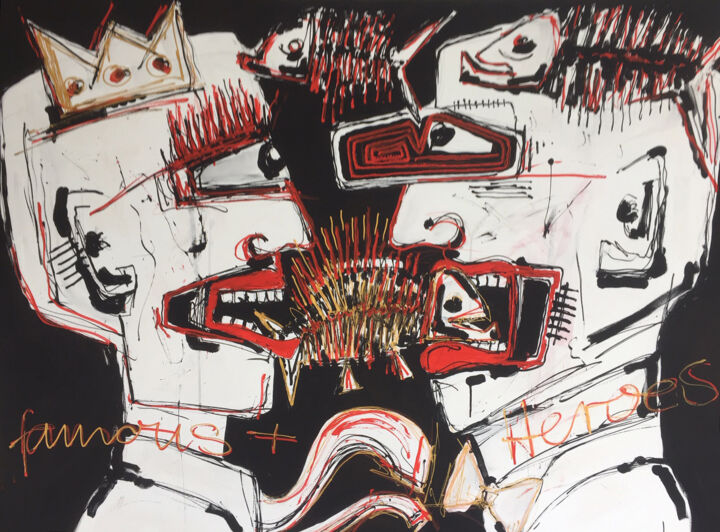 "Famous Heroes_4" başlıklı Tablo Mario Sprinz tarafından, Orijinal sanat, Akrilik