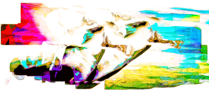 Photography titled "Duo de Galopeurs" by Philippe Loze, Original Artwork, Manipulated Photography