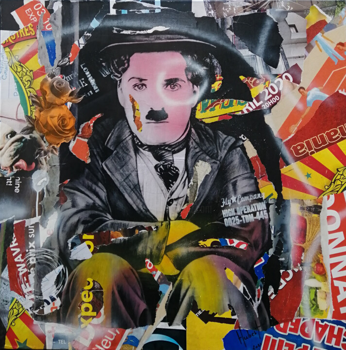 Charlie Chaplin Collages, 31.5x31.5 in