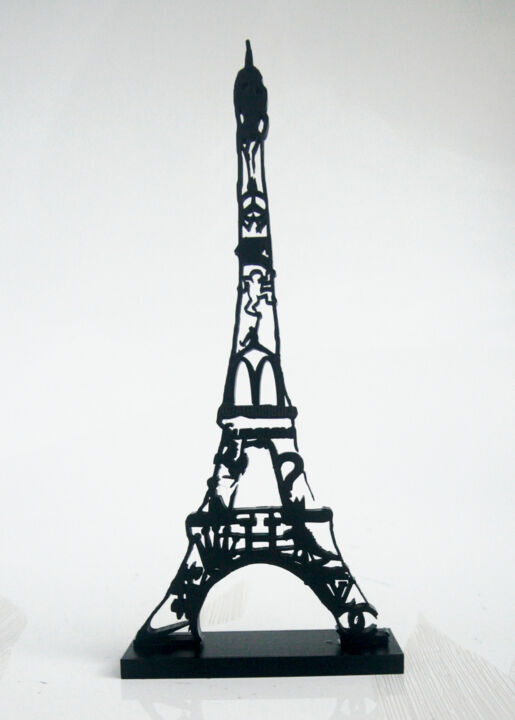 Sculpture intitulée "PyB TOUR EIFFEL art…" par Pyb, Œuvre d'art originale, Résine