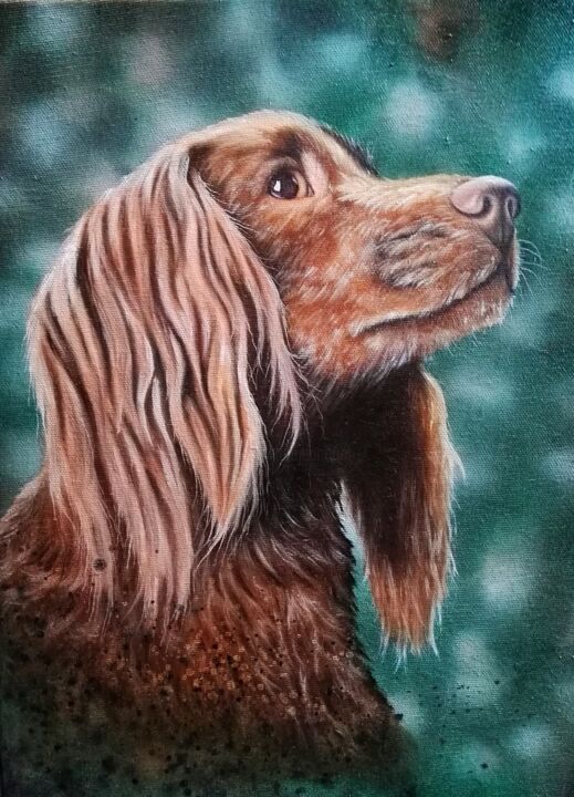 Huile sur toile série animalières format 30/40 cm 绘画, 15.8x11.8 in