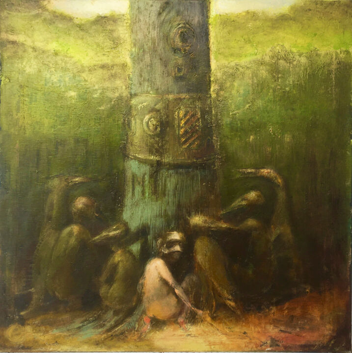 Simurg III 绘画, 23.6x23.6 in