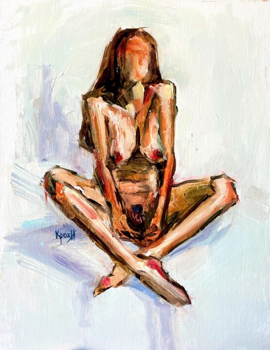 I hold it carefully in my hands 绘画, 15.8x11.8 in