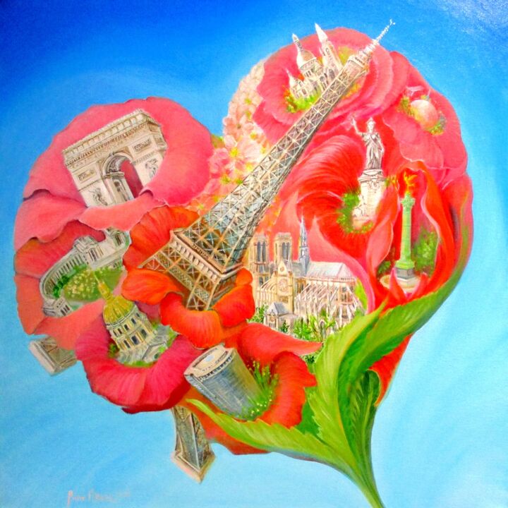 Painting titled "PARIS VALORISE L'ÉC…" by Applestrophe, Original Artwork, Acrylic