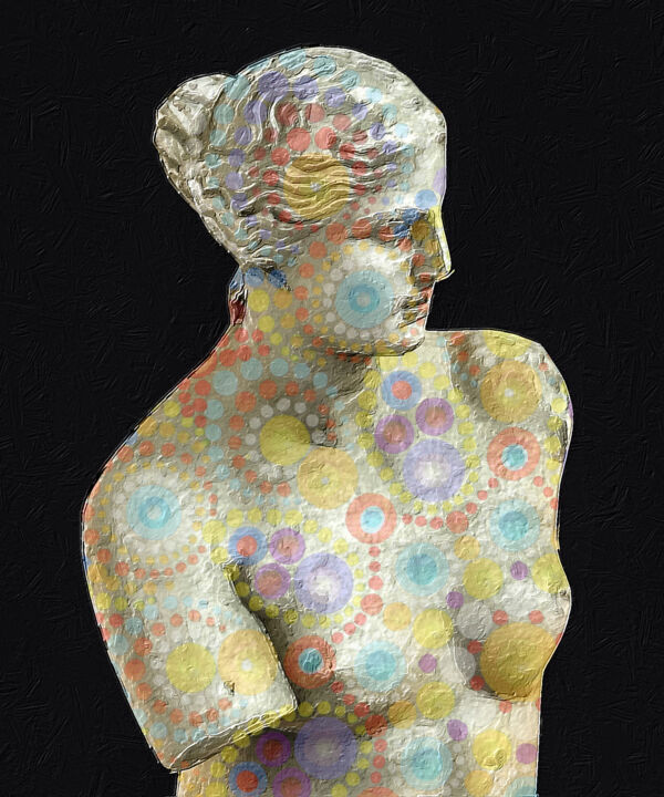 Malarstwo zatytułowany „Venus de Milo Study…” autorstwa Tony Rubino, Oryginalna praca, Akryl Zamontowany na Drewniana rama n…
