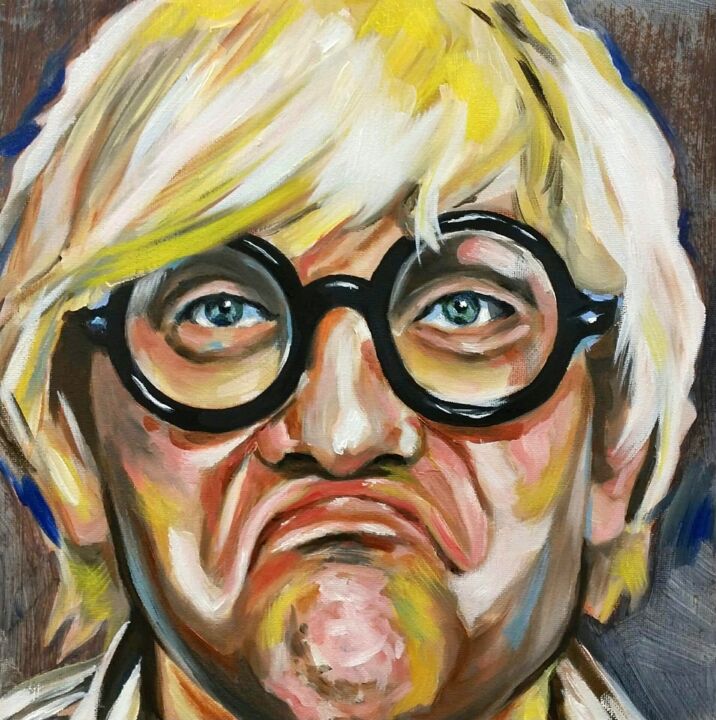 Peinture intitulée "David Hockney" par Richard Hanssens, Œuvre d'art originale, Huile