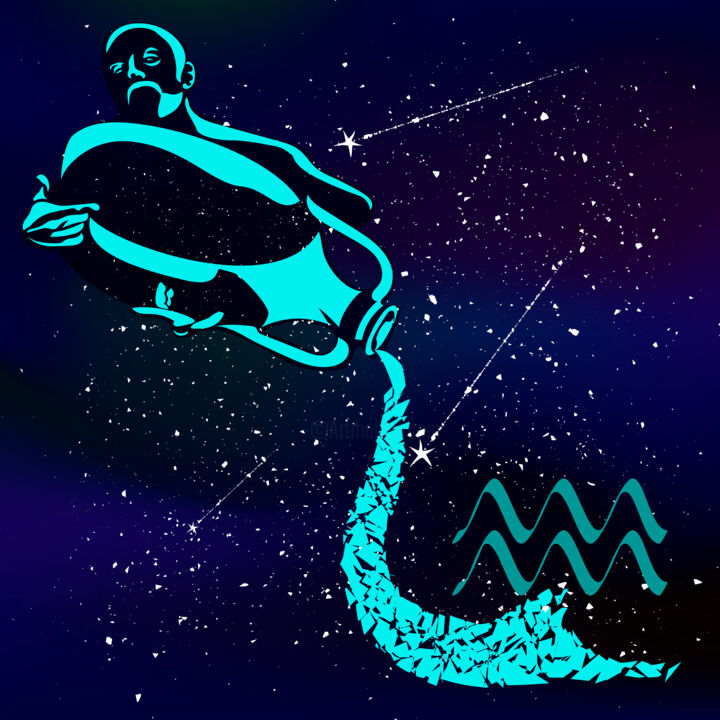 Zodiac sign Aquarius 数字艺术