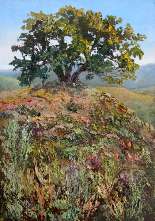 Oak Swing Painting, 6.9x4.9 in