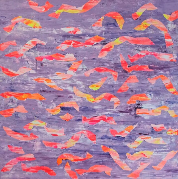 Banc de poissons 3 绘画, 47.2x47.2 in