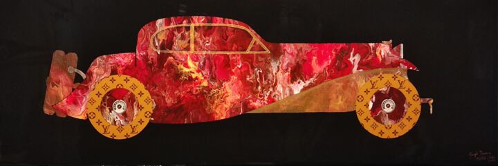 Ζωγραφική με τίτλο "TABLEAU BUGATTI TYP…" από Joseph Ducrocq (MATLAB STUDIO), Αυθεντικά έργα τέχνης, Ακρυλικό