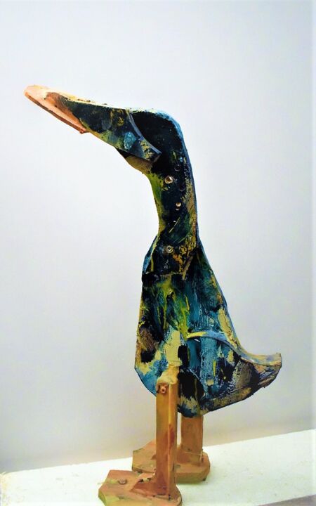 Sculptuur getiteld "Duck II" door Andreas Giannoutsos, Origineel Kunstwerk, Acryl