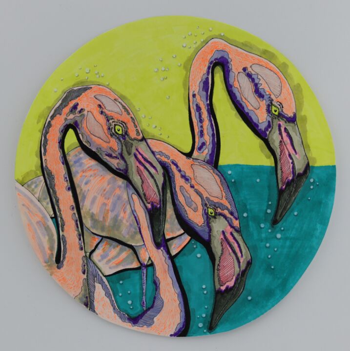 Flamingo neon 图画, 7.8x7.8 in
