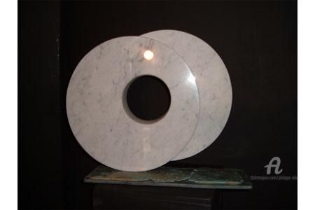 Sculpture titled "COSMOGONIE" by Philippe Olive, Original Artwork, Stone