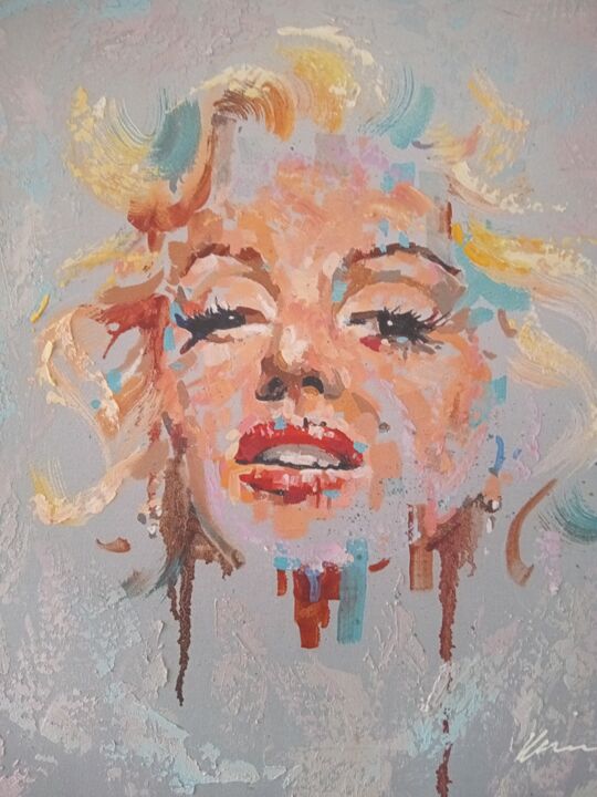 Marilyn Monroe acrylic print painting 绘画, 20.9x16.1 in