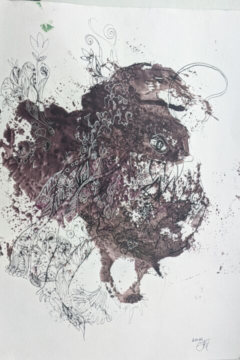 happy 绘画, 16.5x11.4 in