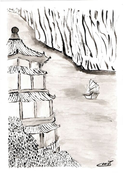 Asie 绘画, 11.7x8.3 in