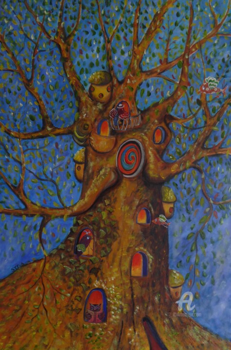 L'arbre des Poissonneaux 绘画, 35.4x23.6 in
