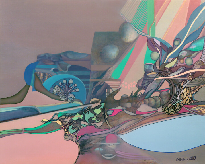 Existential Spheres 绘画, 31.5x39.4 in