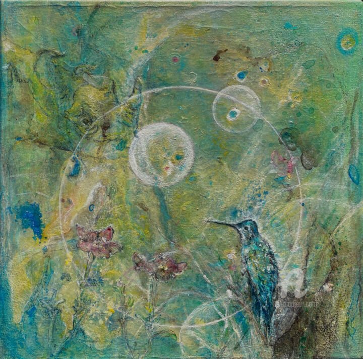 Lied des Kolibris / Humming Birds Song 绘画, 11.8x11.8 in