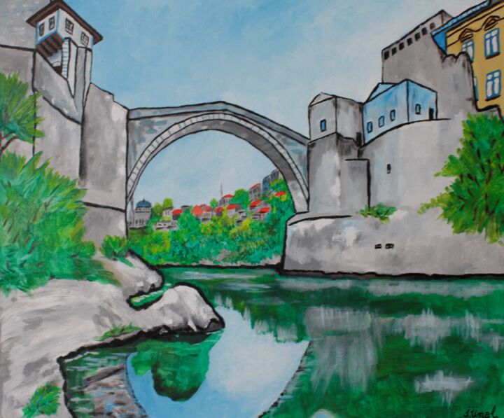 Stari Most 绘画, 19.7x23.6 in