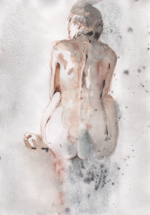 Nude art #644 绘画, 16.5x11.4 in