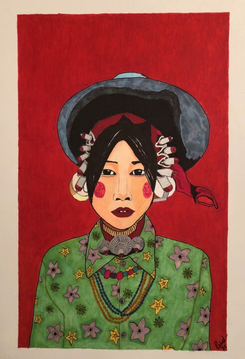 绘画,  18.9x13 in 