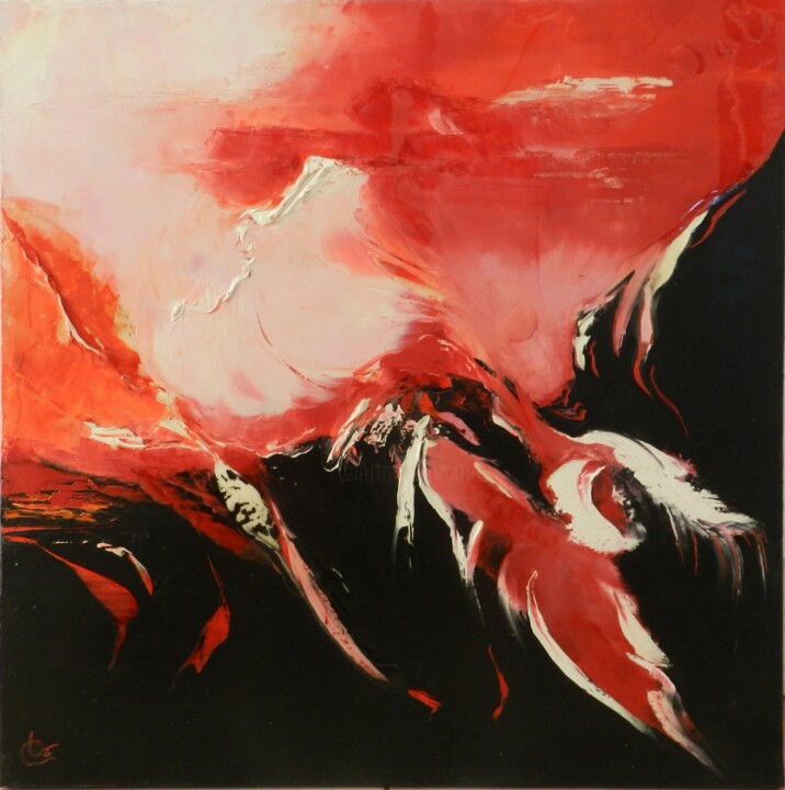 Malarstwo zatytułowany „Tourbillon” autorstwa Francoise Souriau, Oryginalna praca, Olej Zamontowany na Drewniana rama noszy