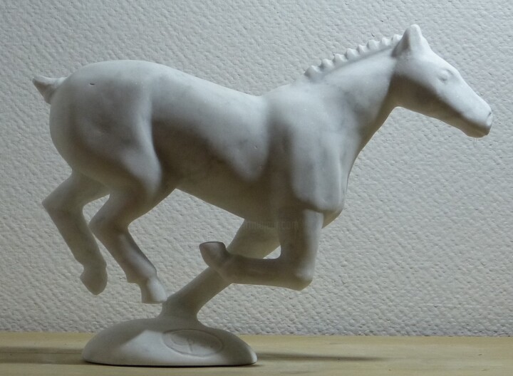 Carrara Marble Animal - Horse 3 雕塑, 8.7x11.8 in