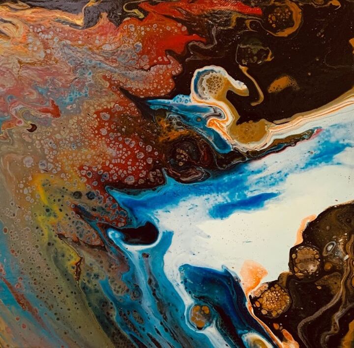 Peinture intitulée "Eruption" par Laurent Magrez (LMag), Œuvre d'art originale, Acrylique Monté sur Châssis en bois