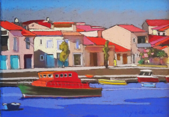 Pintura titulada "Carro, le bateau de…" por Jacques Peyrelevade, Obra de arte original, Pastel