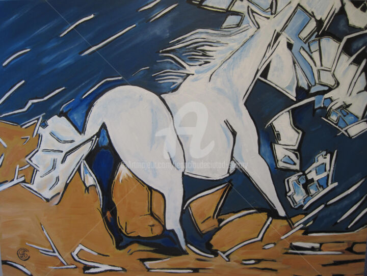 CHEVAL BLANC AN 21 绘画, 23.6x31.5 in