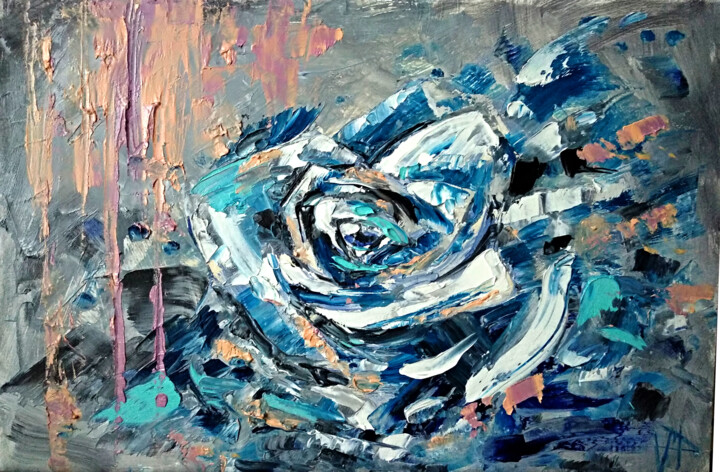 Pittura intitolato "Rose Painting" da Veronika Chernyshkova, Opera d'arte originale, Olio