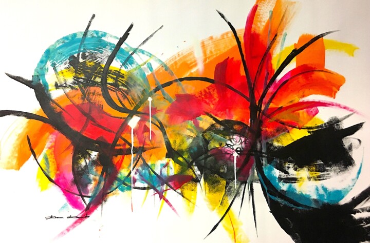 Peinture intitulée "Orion" par Dam Domido, Œuvre d'art originale, Acrylique