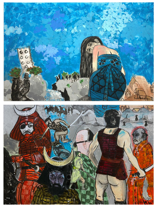 Sept Espérances (Diptyque) 绘画, 63x45.3 in