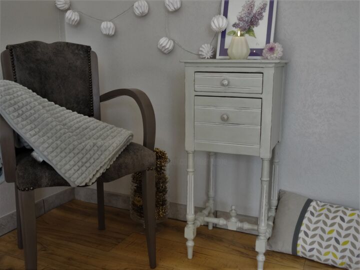Design intitulée "Bout de canapé, che…" par Lin-Et-Patine, Œuvre d'art originale, Meuble