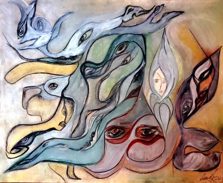 Майка пази детето си 绘画, 19.7x23.6 in