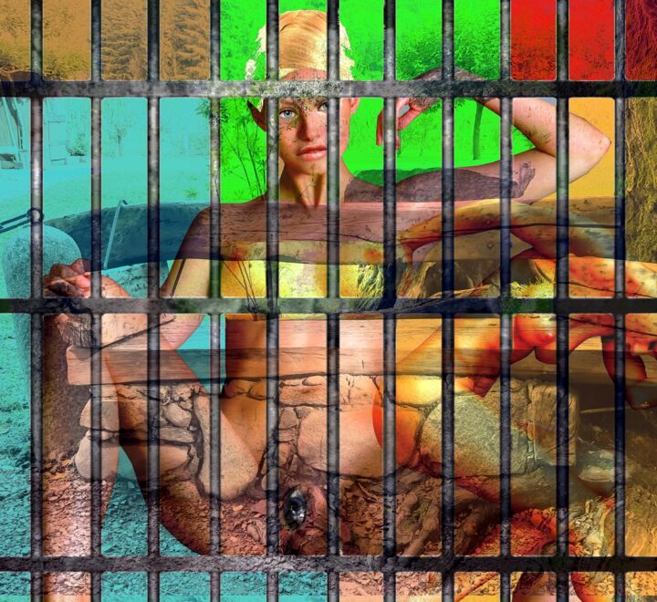 Digital Arts titled "Gabbia" by Pixelfrenck, Original Artwork, Digital Painting