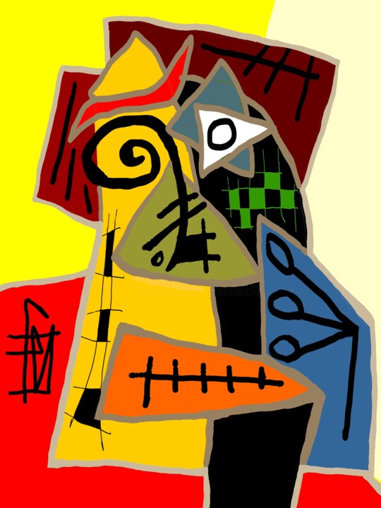 Digital Arts με τίτλο "portraiture dévisag…" από Franck Vidal, Αυθεντικά έργα τέχνης, Ψηφιακή ζωγραφική