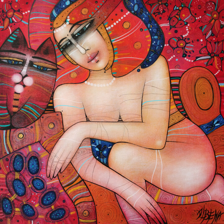 Peinture intitulée "Chez soi" par Albena Vatcheva, Œuvre d'art originale, Huile Monté sur Châssis en bois