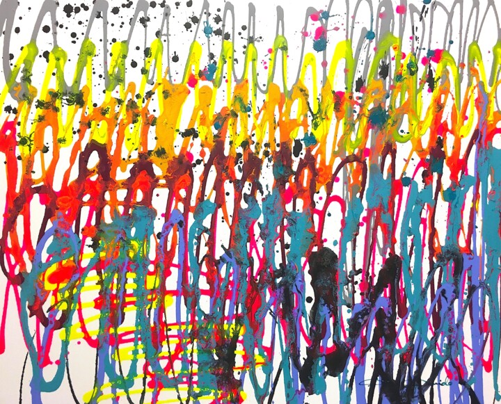 Peinture intitulée "Astra color" par Dam Domido, Œuvre d'art originale, Acrylique