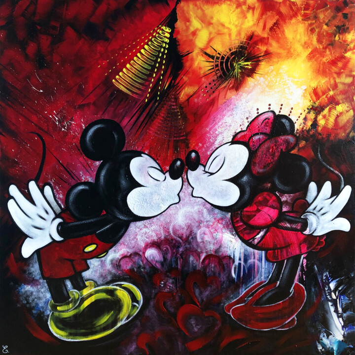 "Des souris et des cœurs" 绘画, 31.5x31.5 in