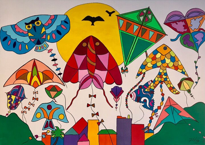 Peinture intitulée "Plus haut" par Philippe Seigle, Œuvre d'art originale, Acrylique